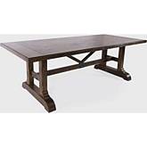 Bakersfield 110" Extension Dining Table in Wire Brush Brown Wood